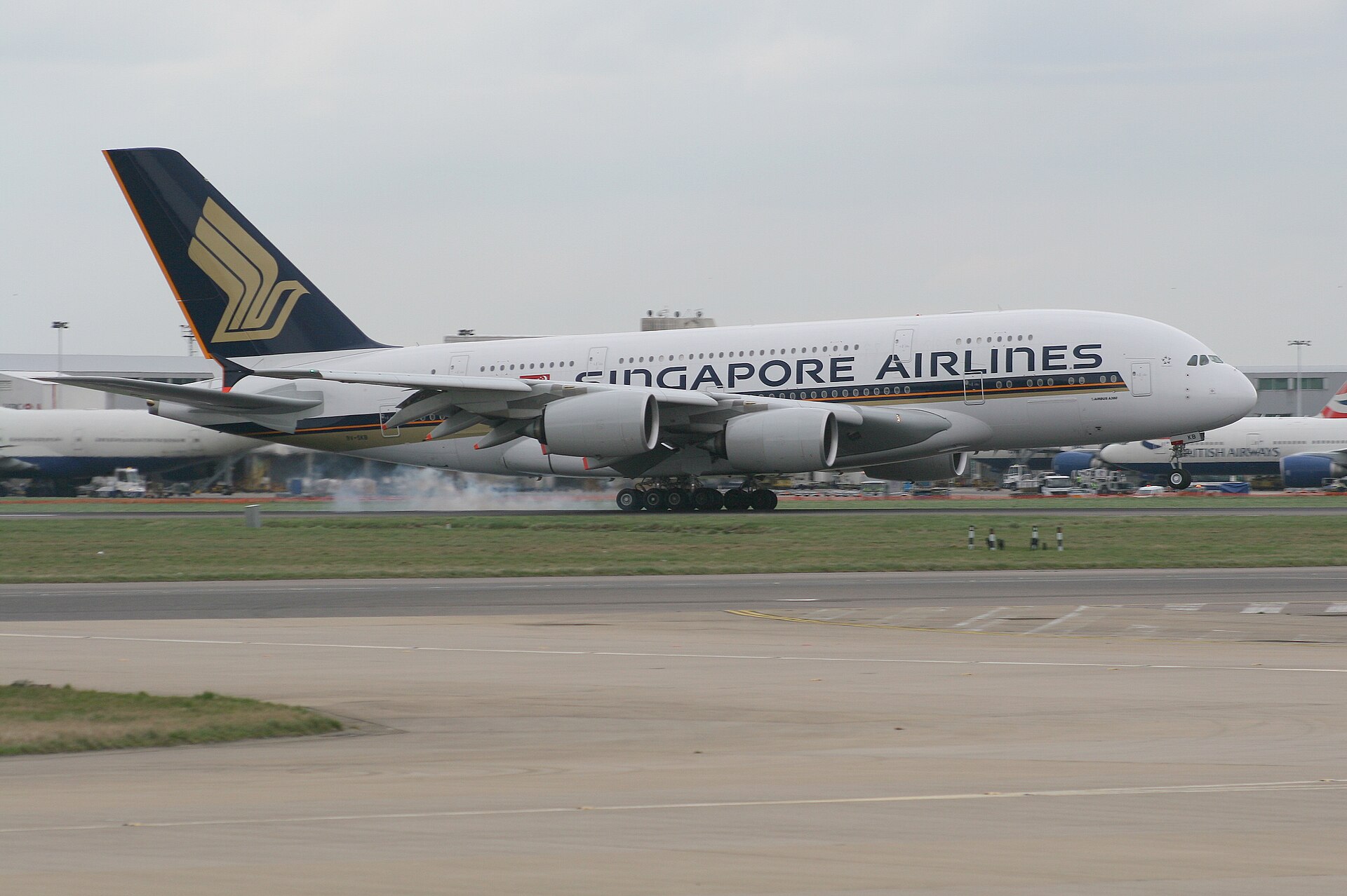 Airbus A380-800 in airline service, photographed by John Taggart from Sunbury on Thames, Middlesex